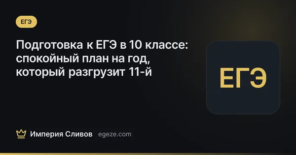 Подготовка к ЕГЭ в 10 классе: спокойный план на год, который разгрузит 11-й