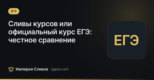 Сливы курсов или официальный курс ЕГЭ: честное сравнение