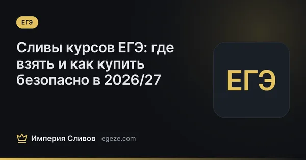 Сливы курсов ЕГЭ: где взять и как купить безопасно в 2026/27